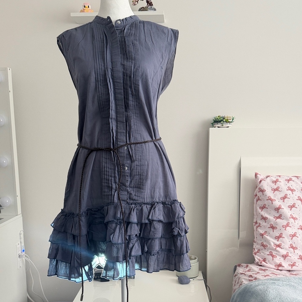 Urban Behavior Blue Ruffle Mini Dress